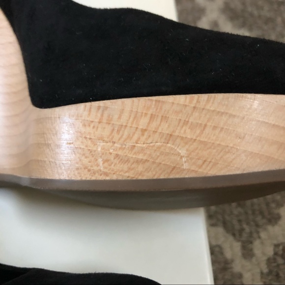 YSL Black Suede Wood Wedge - Picture 8 of 9